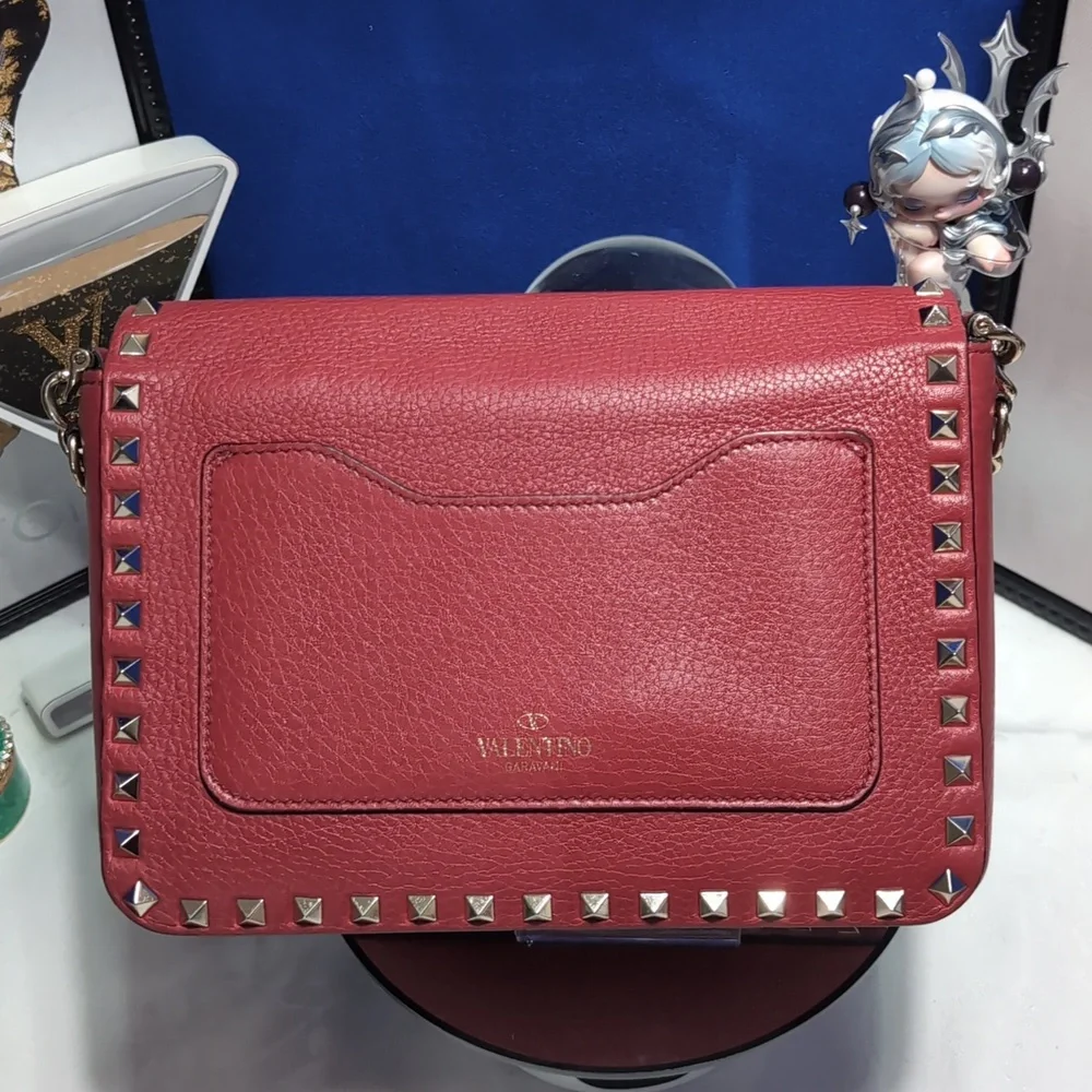 Valentino Garavani Sm. Rockstud Chain Flip Lock Flap Leather Bag - The SIGNATURE